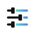 Icon customization black blue gradient